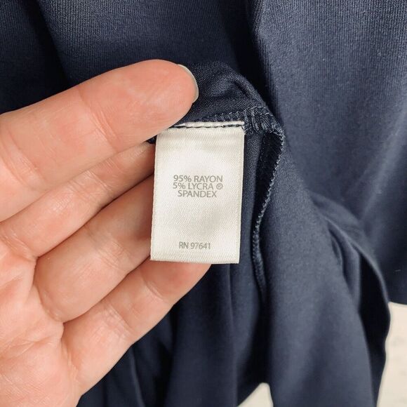 J Jill Navy V Neck Long Sleeve T-Shirt Shift Dress Womens Size XL NWT $99 - Picture 8 of 9